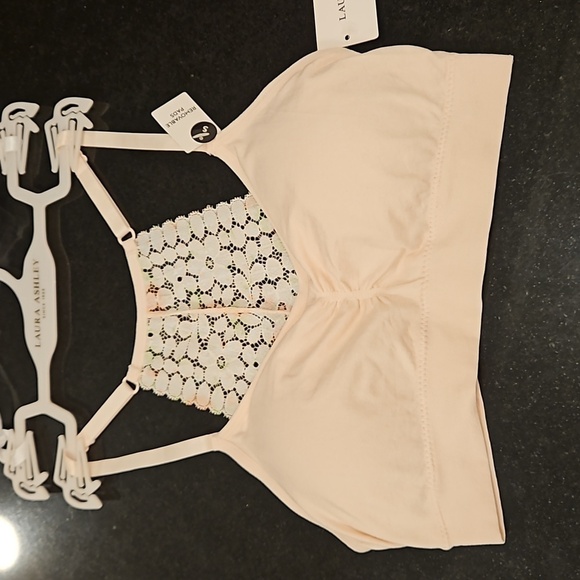 💕LAURA ASHLEY💕 Lace Back Bralettes (2 Pack) ~ Pink & White Small NWT - Picture 10 of 13